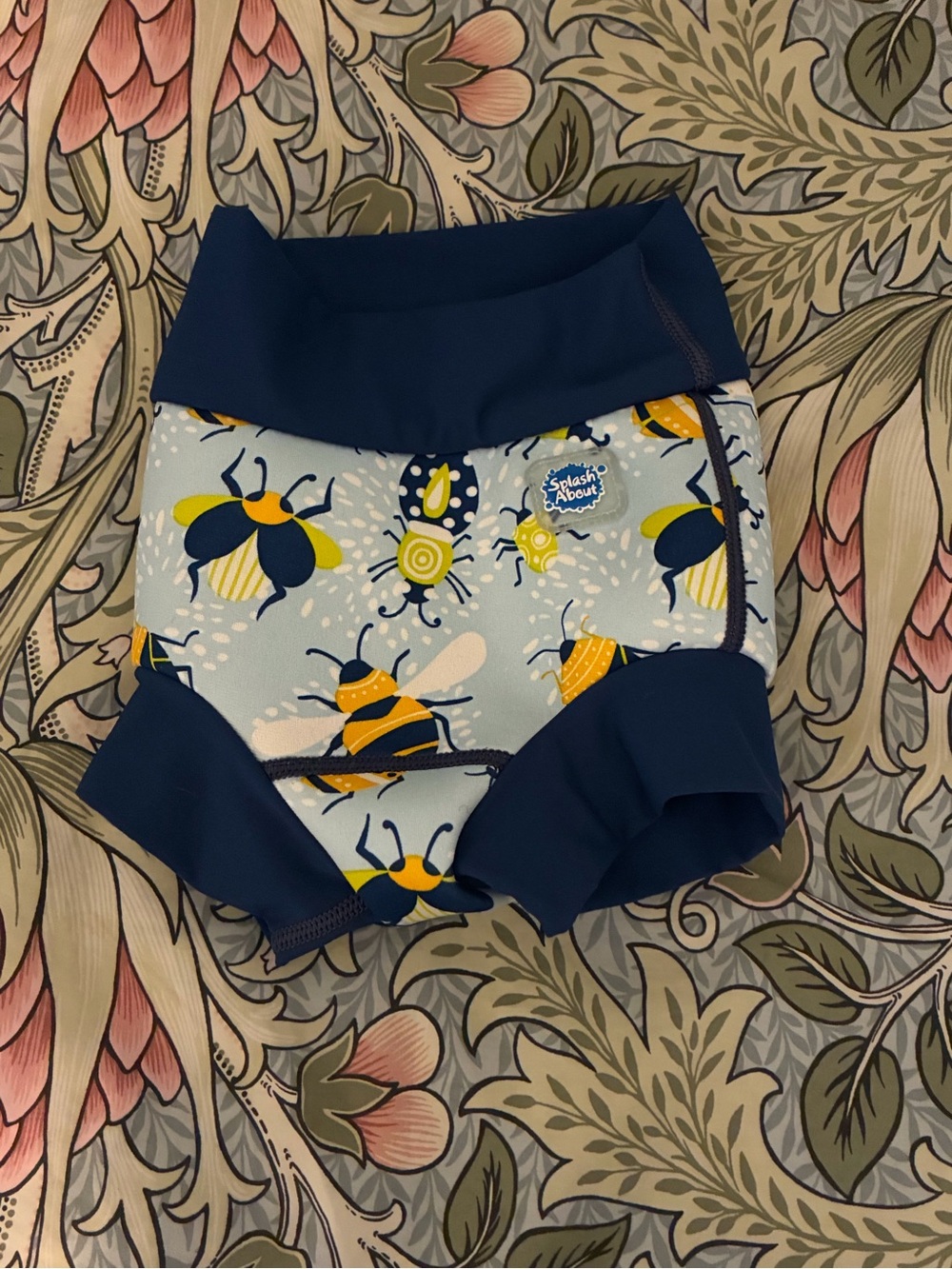 Splash About Navy Bug Print Swim Diaper - interior lined